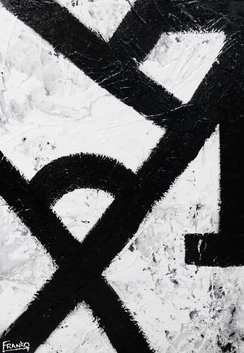 Minimal Rush 140cm x 100cm Black and white Abstract Painting (SOLD)-abstract-Franko-[Franko]-[Australia_Art]-[Art_Lovers_Australia]-Franklin Art Studio