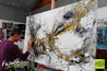 Minimalist Metallica 160cm x 100cm White Gold Abstract Painting (SOLD)-abstract-[Franko Artist]-[Gold Coast]-[Brisbane]-[Huge]-Franklin Art Studio