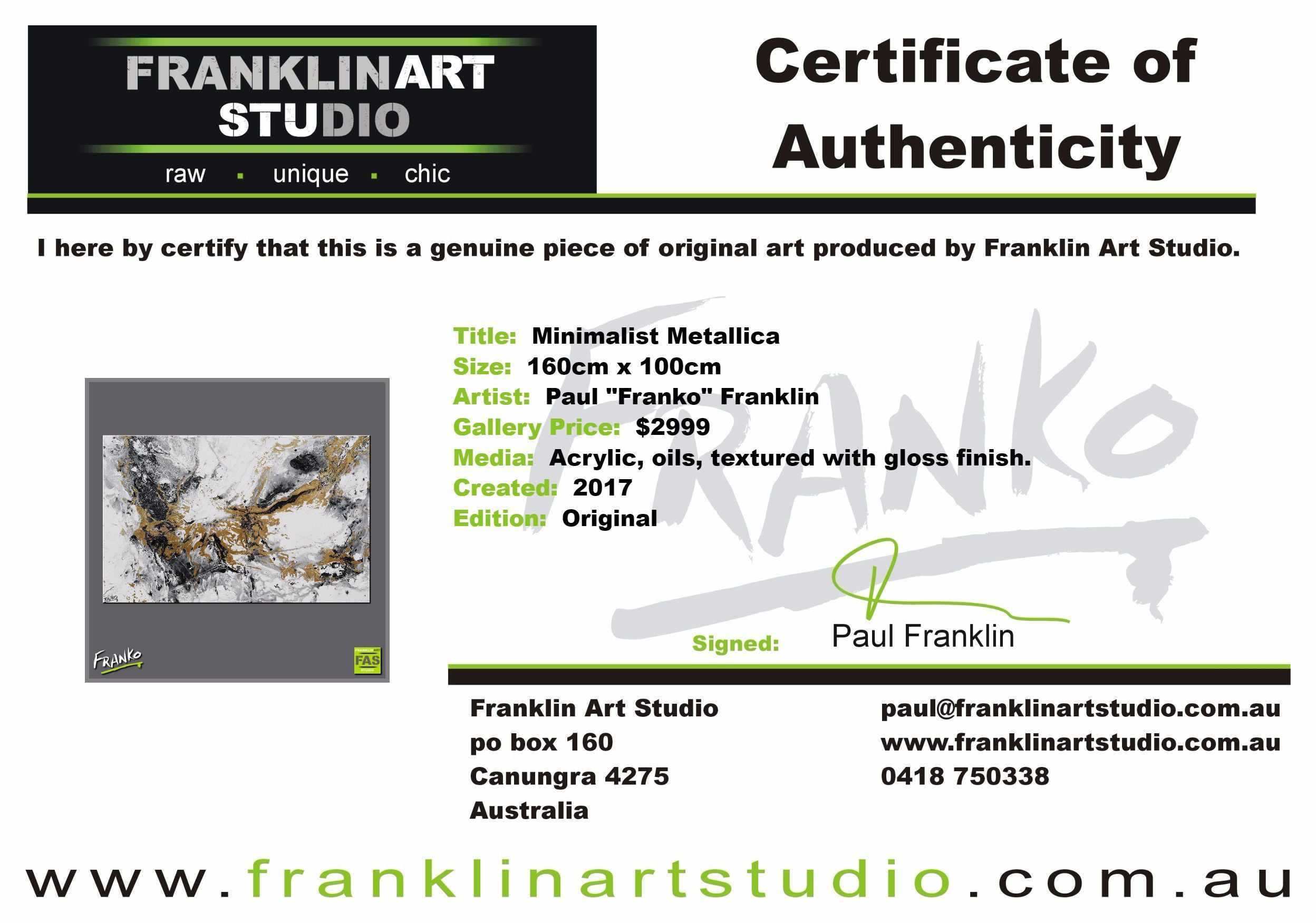Minimalist Metallica 160cm x 100cm White Gold Abstract Painting (SOLD)-abstract-[Franko Artist]-[Cheryl]-[Wendy]-[Gabriela]-Franklin Art Studio