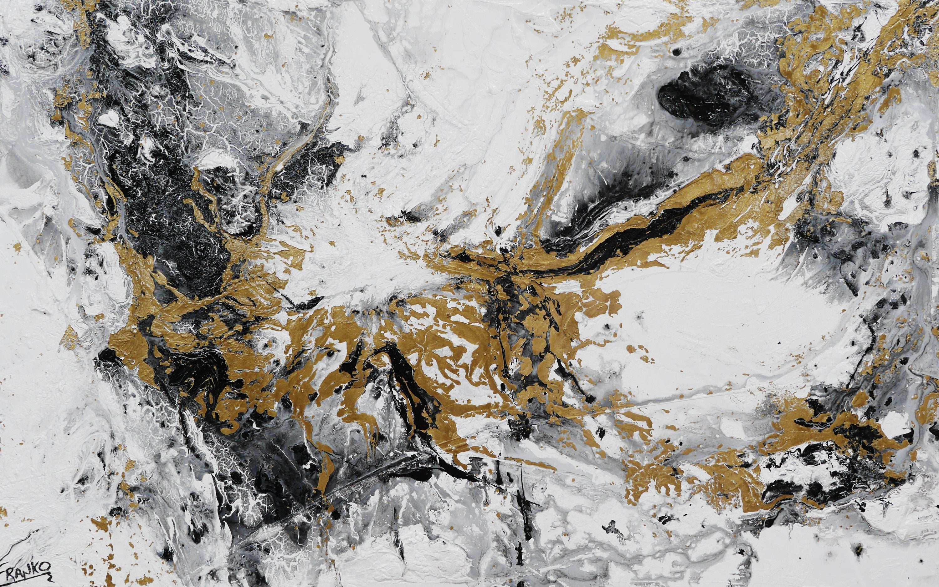 Minimalist Metallica 160cm x 100cm White Gold Abstract Painting (SOLD)-abstract-Franko-[Franko]-[Australia_Art]-[Art_Lovers_Australia]-Franklin Art Studio
