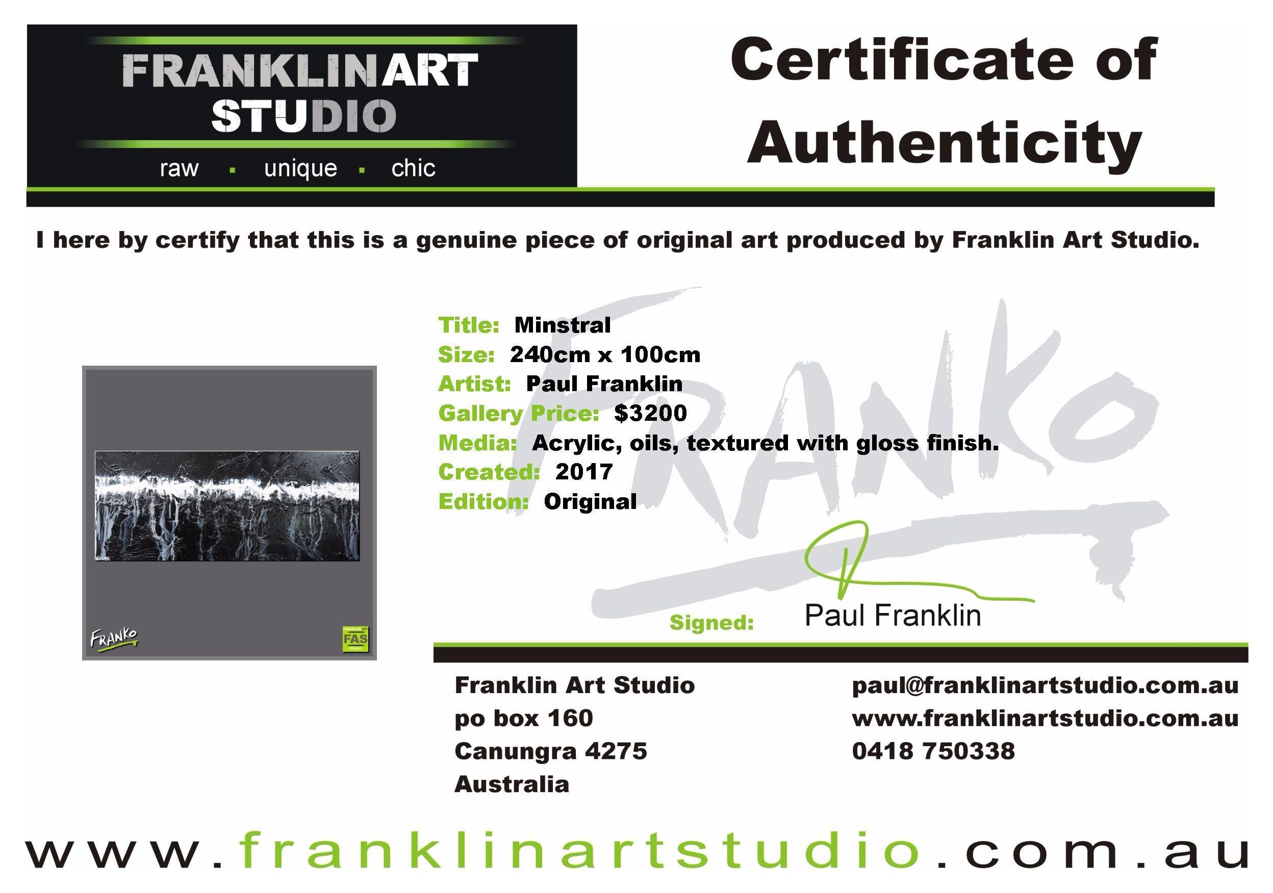 Minstral 240cm x 100cm Black Abstract Painting (SOLD)-abstract-Franko-[franko_art]-[beautiful_Art]-[The_Block]-Franklin Art Studio