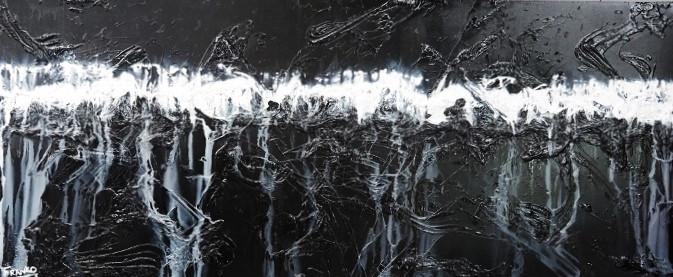 Minstral 240cm x 100cm Black Abstract Painting (SOLD)-abstract-Franko-[Franko]-[Australia_Art]-[Art_Lovers_Australia]-Franklin Art Studio