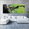 Minty Lime 240cm x 100cm Green Black Textured Abstract Painting-Abstract-Franko-[Franko]-[huge_art]-[Australia]-Franklin Art Studio