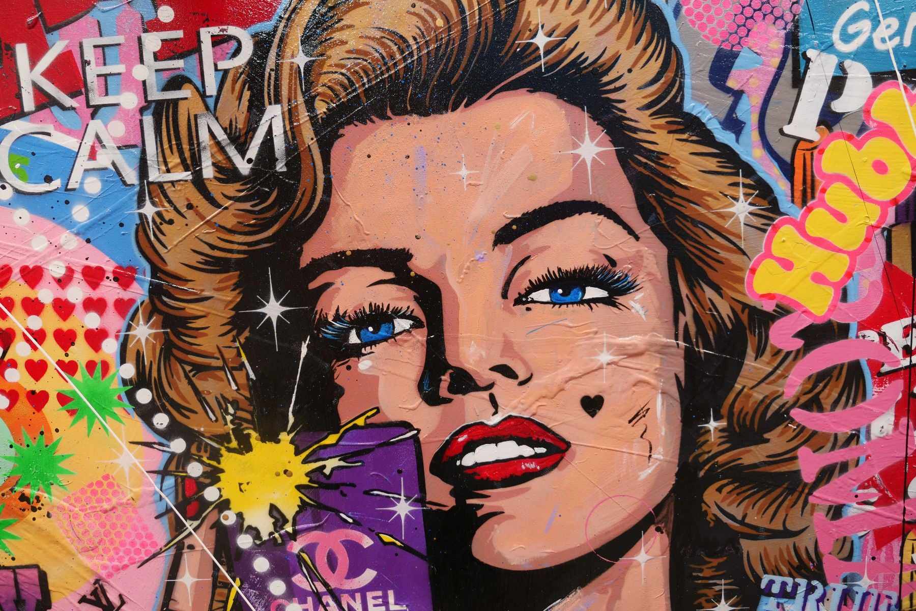 Miss Marvelous 190cm x 100cm Marilyn Monroe Textured Urban Pop Art Painting (SOLD)