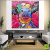 Missy Moo 120cm x 120cm Cow Painting Abstract Realism (SOLD)-Animals-Franko-[Franko]-[huge_art]-[Australia]-Franklin Art Studio