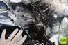 Misty 240cm x 120cm White Black Textured Abstract Painting (SOLD)-Abstract-[Franko]-[Artist]-[Australia]-[Painting]-Franklin Art Studio