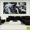 Misty 240cm x 120cm White Black Textured Abstract Painting (SOLD)-Abstract-Franko-[huge]-[Australian]-[best Selling]-Franklin Art Studio