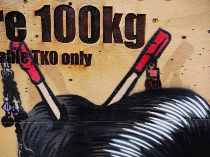 Modern Geisha 73cm x 103cm Geisha Recycled Palette with Laser Embossing (SO COOL!!) Pop Art Painting-Franko Artist-Franklin Art Studio