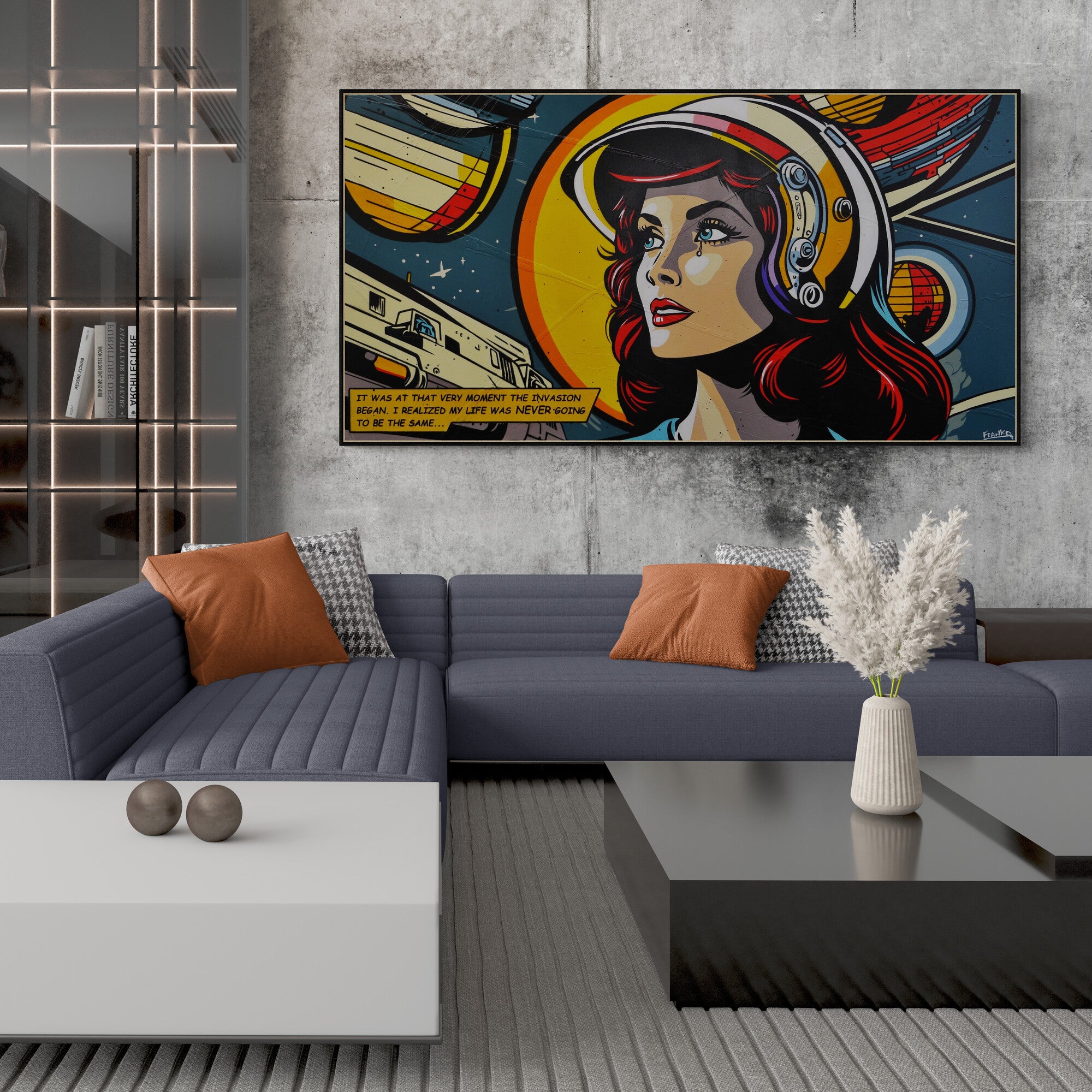 When I Realised ... 190cm x 100cm Space Cadet Textured Urban Pop Art Painting (SOLD)