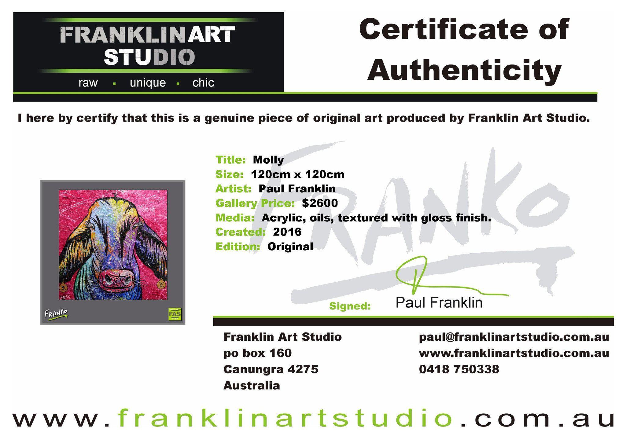 Molly 120cm x 120cm Droughtmaster Cow Painting (SOLD)-Animals-Franko-[franko_artist]-[Art]-[interior_design]-Franklin Art Studio
