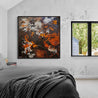 Molten 120cm x 120cm Orange Brown Silver Textured Abstract Painting-Abstract-Franko-[franko_art]-[beautiful_Art]-[The_Block]-Franklin Art Studio