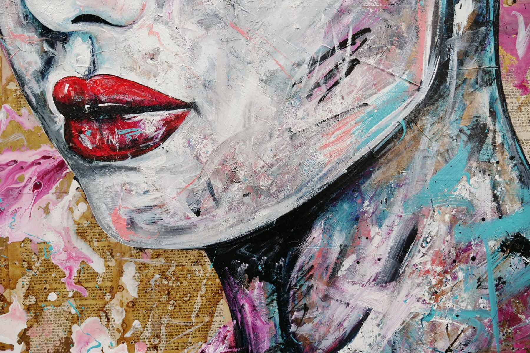 Mon Cheri 140cm x 100cm Woman Abstract Realism Book Club Painting (SOLD)