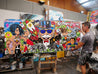 Money Never Sleeps 240cm x 100cm Monopoly Man Textured Urban Pop Art Painting (SOLD)-Urban Pop Art-[Franko Artist]-[The Block]-[Dream Homes]-[ideas]-Franklin Art Studio