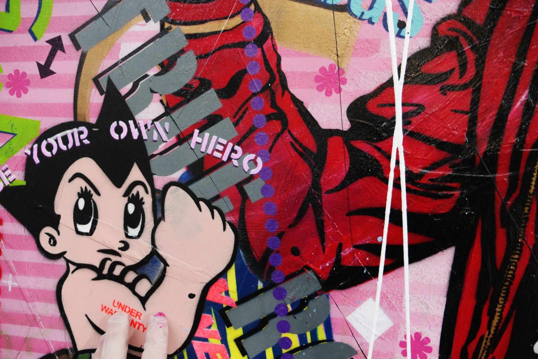 Monster Dash 120cm x 100cm Harley Quinn Textured Urban Pop Art Painting (SOLD)-urban pop-[Franko]-[Artist]-[Australia]-[Painting]-Franklin Art Studio