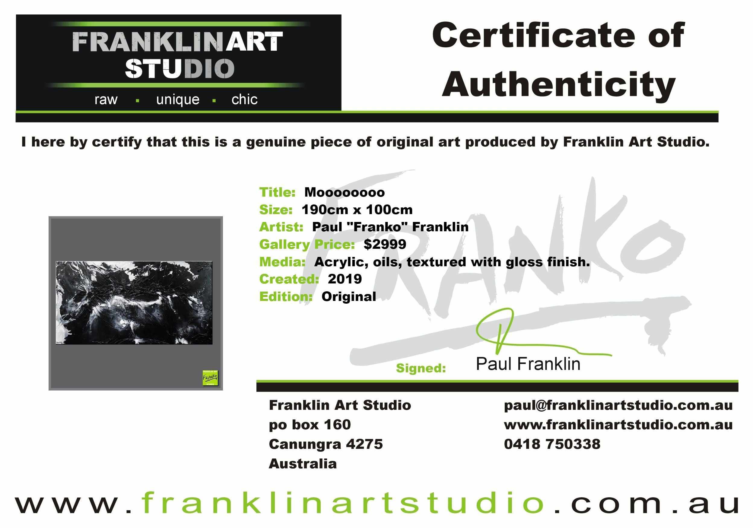 Moooooooo 190cm x 100cm White Black Textured Abstract Painting (SOLD)-Abstract-[Franko Artist]-[Cheryl]-[Wendy]-[Gabriela]-Franklin Art Studio