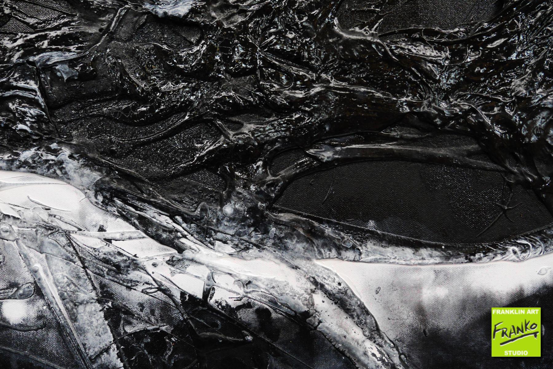 Moooooooo 190cm x 100cm White Black Textured Abstract Painting (SOLD)