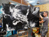 Mystique 200cm x 120cm Black White Textured Abstract Painting (SOLD)-Abstract-[Franko Artist]-[Cheryl]-[Wendy]-[Gabriela]-Franklin Art Studio