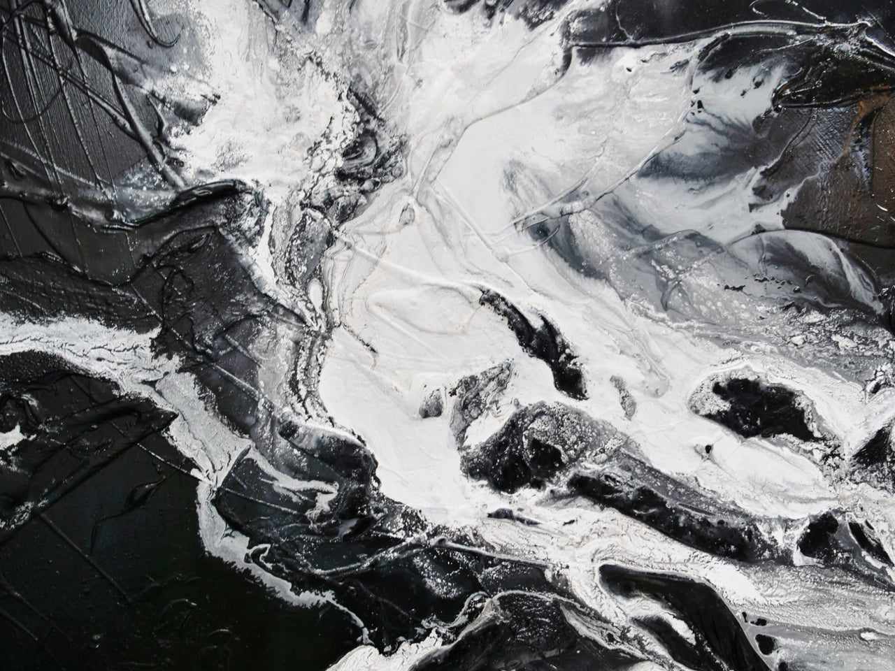Mystique 200cm x 120cm Black White Textured Abstract Painting (SOLD)