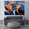 Naked Oranges 140cm x 100cm Orange Blue Textured Abstract Painting (SOLD)-Abstract-Franko-[Franko]-[huge_art]-[Australia]-Franklin Art Studio