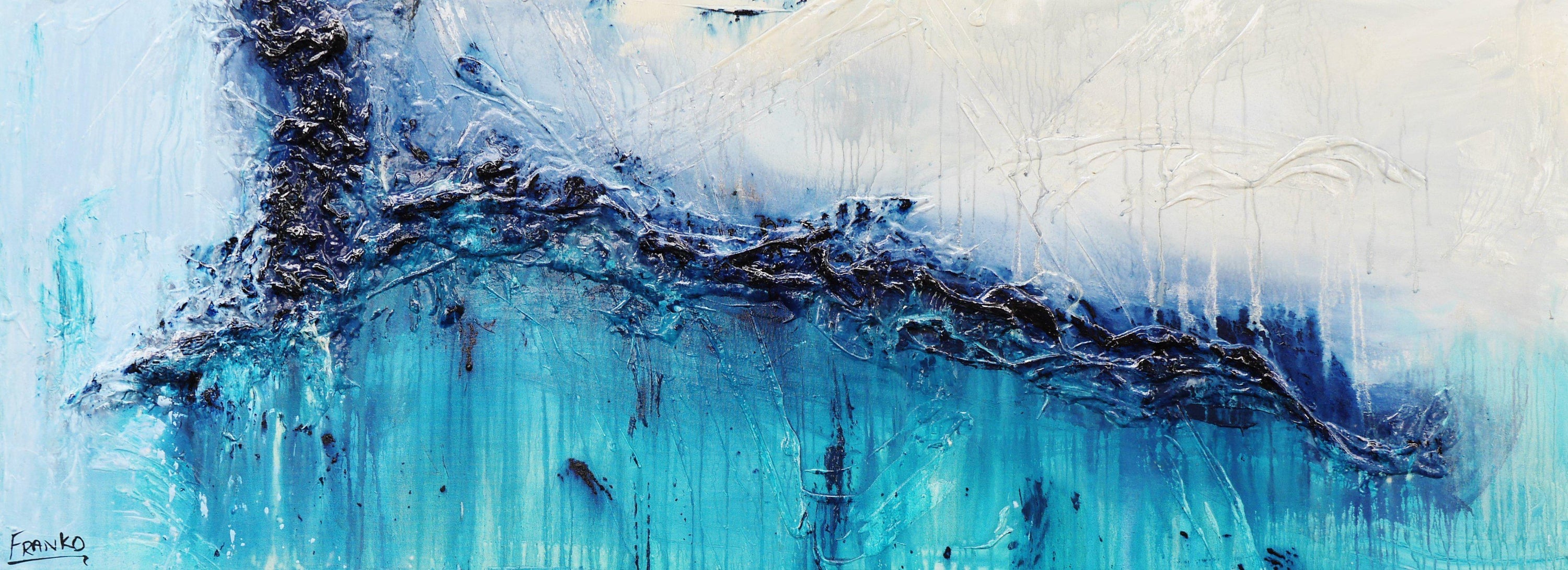 Natures Best 160cm x 60cm Blue Abstract Painting (SOLD)-Abstract-[Franko ]-[Gallery]-[popular]-[Australia]-Franklin Art Studio