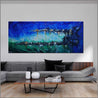 Natures Calling 240cm x 100cm Blue Green Textured Abstract Painting (SOLD)-Abstract-Franko-[huge]-[Australian]-[best Selling]-Franklin Art Studio