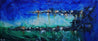 Natures Calling 240cm x 100cm Blue Green Textured Abstract Painting (SOLD)-Abstract-Franko-[Franko]-[Australia_Art]-[Art_Lovers_Australia]-Franklin Art Studio