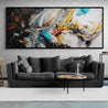 Natures Potion 240cm x 100cm Black White Teal Sienna Textured Abstract Painting (SOLD)-Abstract-Franko-[franko_artist]-[Art]-[interior_design]-Franklin Art Studio