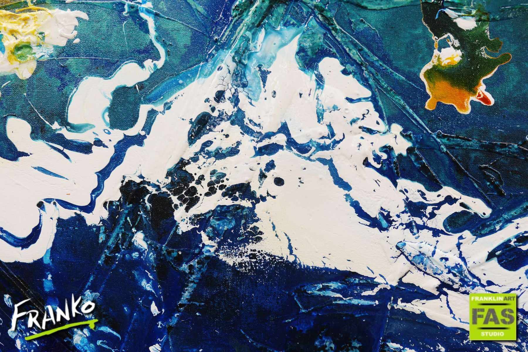 Natures Reserve 240cm x 100cm Blue Sienna Abstract Painting (SOLD)