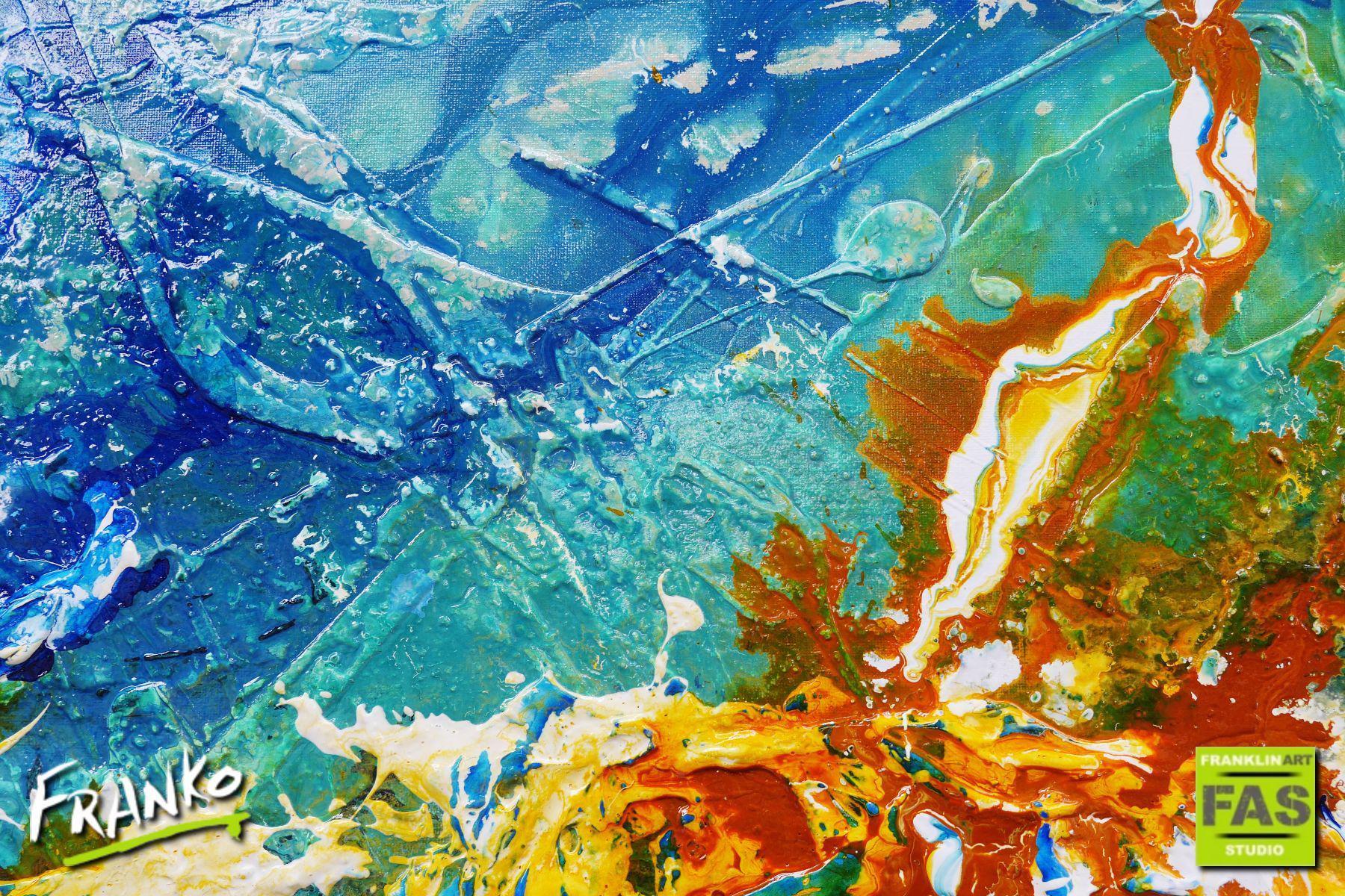 Natures Reserve 240cm x 100cm Blue Sienna Abstract Painting (SOLD)