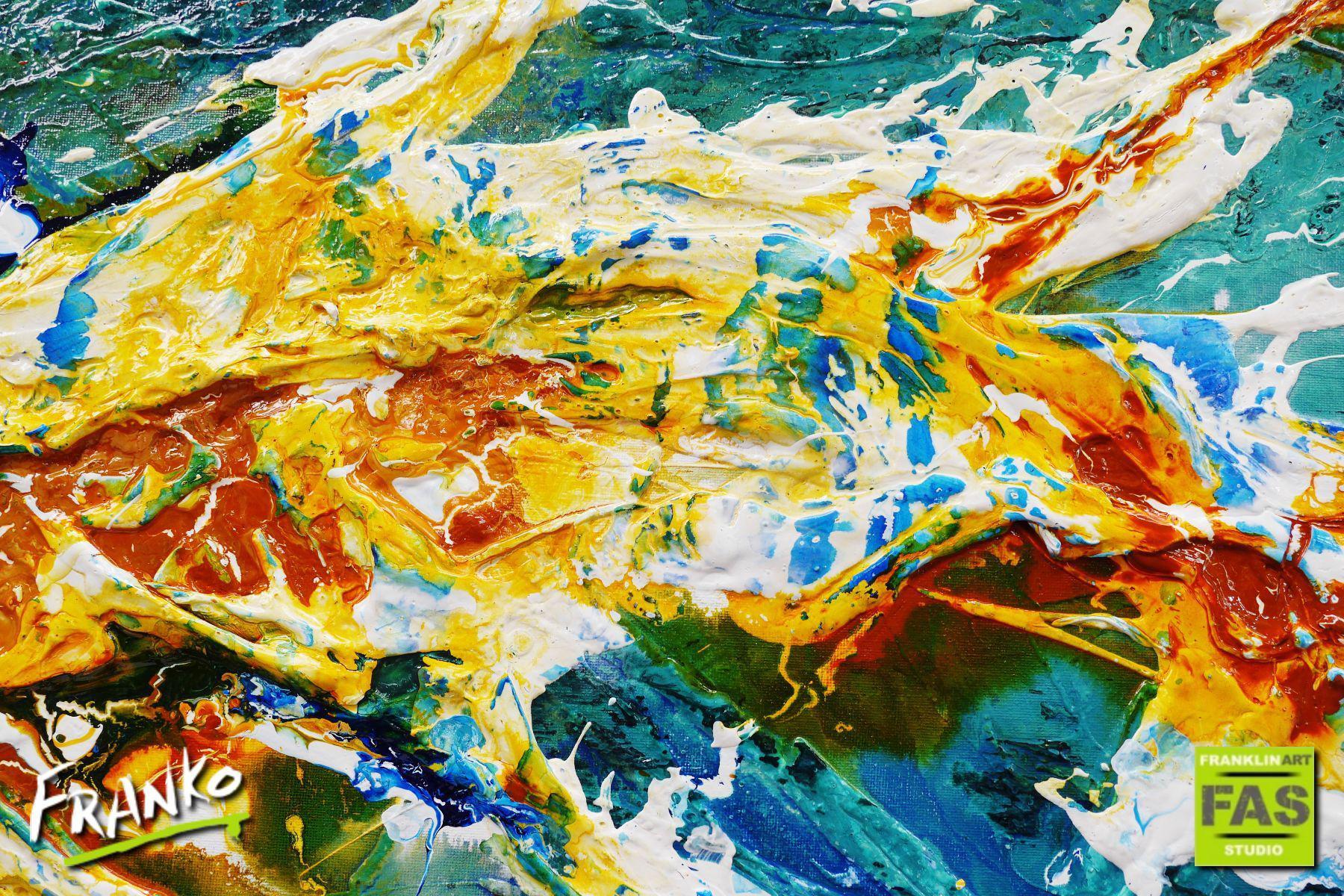 Natures Reserve 240cm x 100cm Blue Sienna Abstract Painting (SOLD)-Abstract-[Franko]-[Artist]-[Australia]-[Painting]-Franklin Art Studio