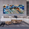 Natures Vice 240cm x 100cm Blue Cream Textured Abstract Painting (SOLD)-Abstract-Franko-[Franko]-[huge_art]-[Australia]-Franklin Art Studio
