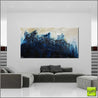 Navy After Glow 190cm x 100cm Blue Cream Textured Abstract Painting (SOLD)-Abstract-Franko-[Franko]-[huge_art]-[Australia]-Franklin Art Studio