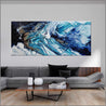 Navy Simpatico 240cm x 100cm Blue Textured Abstract Painting (SOLD)-Abstract-Franko-[Franko]-[huge_art]-[Australia]-Franklin Art Studio