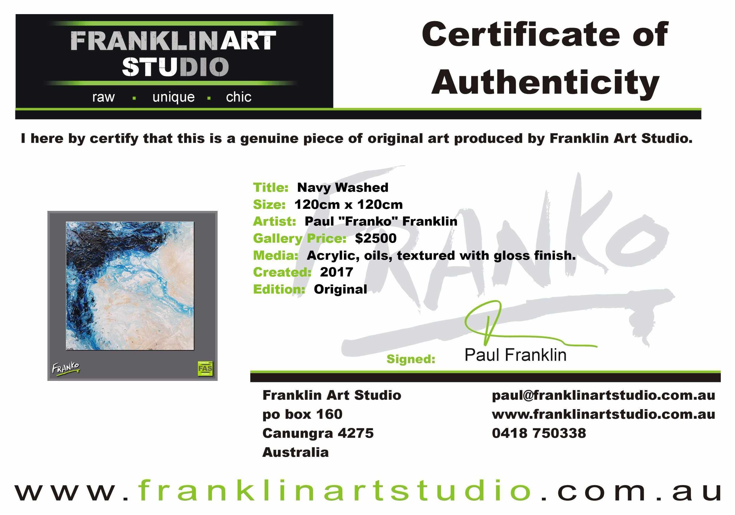 Navy Washed 120cm x 120cm White Blue Abstract Painting (SOLD)-abstract-[Franko Artist]-[Cheryl]-[Wendy]-[Gabriela]-Franklin Art Studio