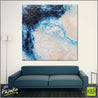 Navy Washed 120cm x 120cm White Blue Abstract Painting (SOLD)-abstract-Franko-[huge]-[Australian]-[best Selling]-Franklin Art Studio