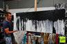 Neutral Candy 160cm x 60cm Black White Textured Abstract Painting (SOLD)-Abstract-Franko-[franko_artist]-[Art]-[interior_design]-Franklin Art Studio