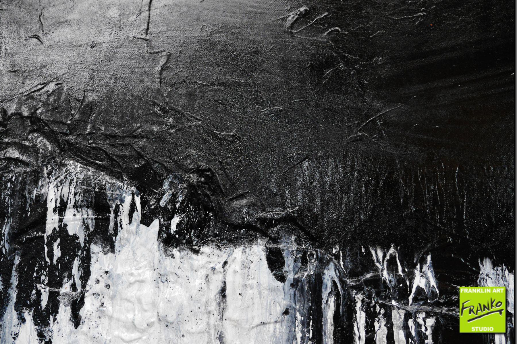 Neutral Candy 160cm x 60cm Black White Textured Abstract Painting (SOLD)