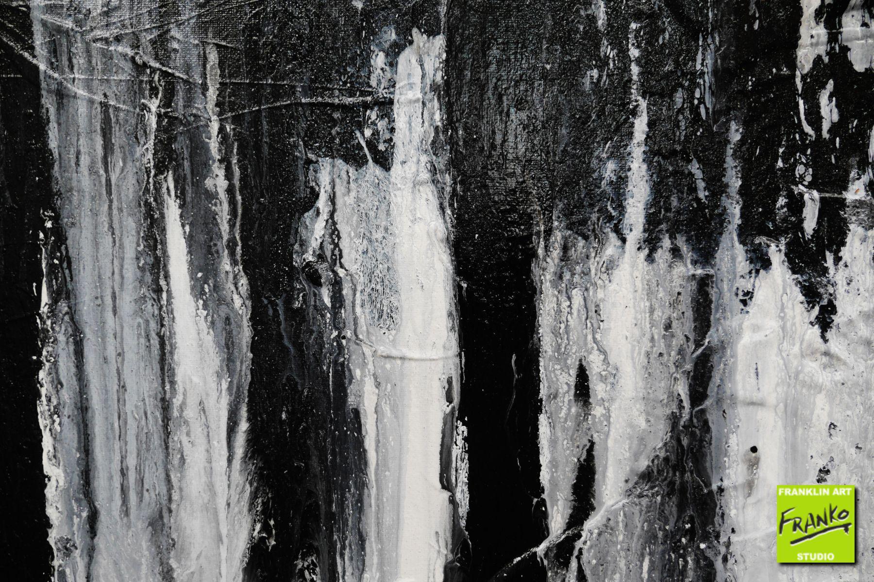 Neutral Candy 160cm x 60cm Black White Textured Abstract Painting (SOLD)-Abstract-[Franko]-[Artist]-[Australia]-[Painting]-Franklin Art Studio