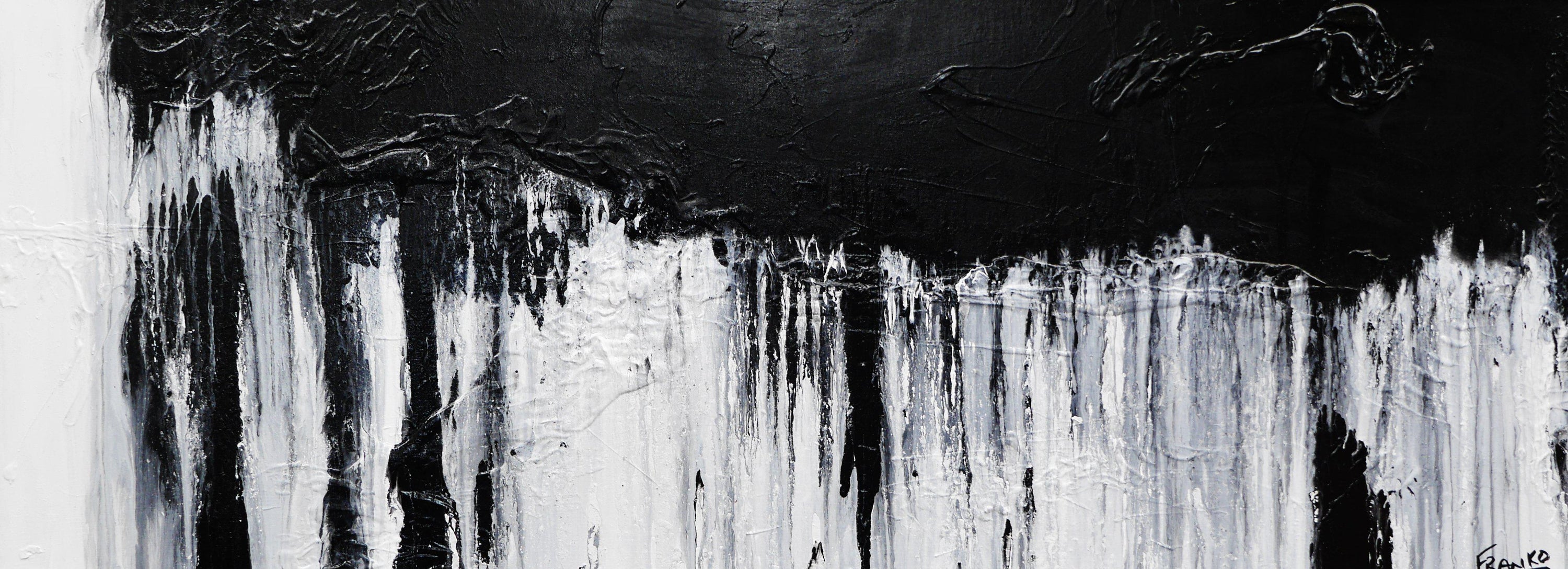 Neutral Candy 160cm x 60cm Black White Textured Abstract Painting (SOLD)-Abstract-Franko-[Franko]-[Australia_Art]-[Art_Lovers_Australia]-Franklin Art Studio