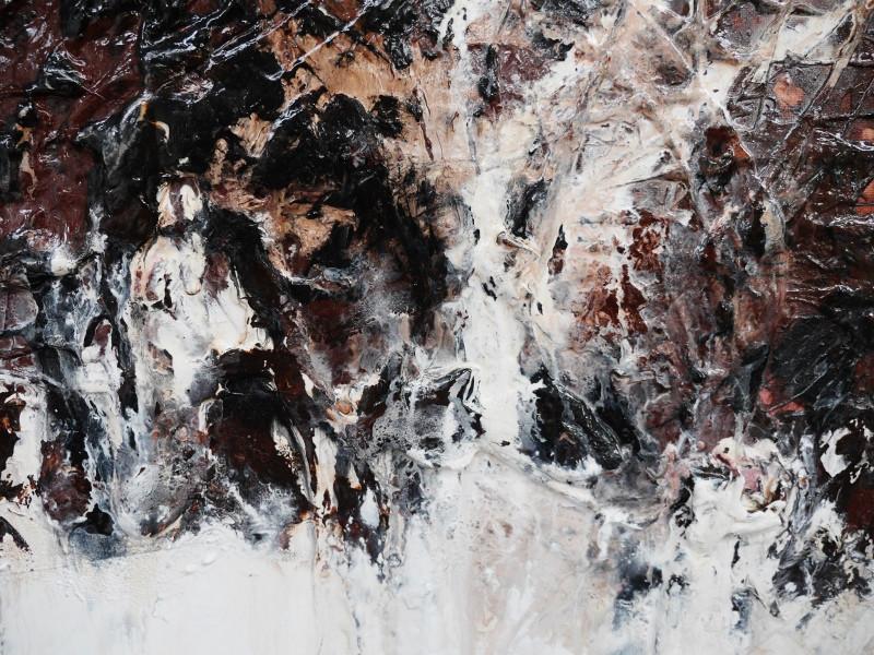 Neutral Love Affair 120cm x 120cm Brown and White Abstract Painting (SOLD)