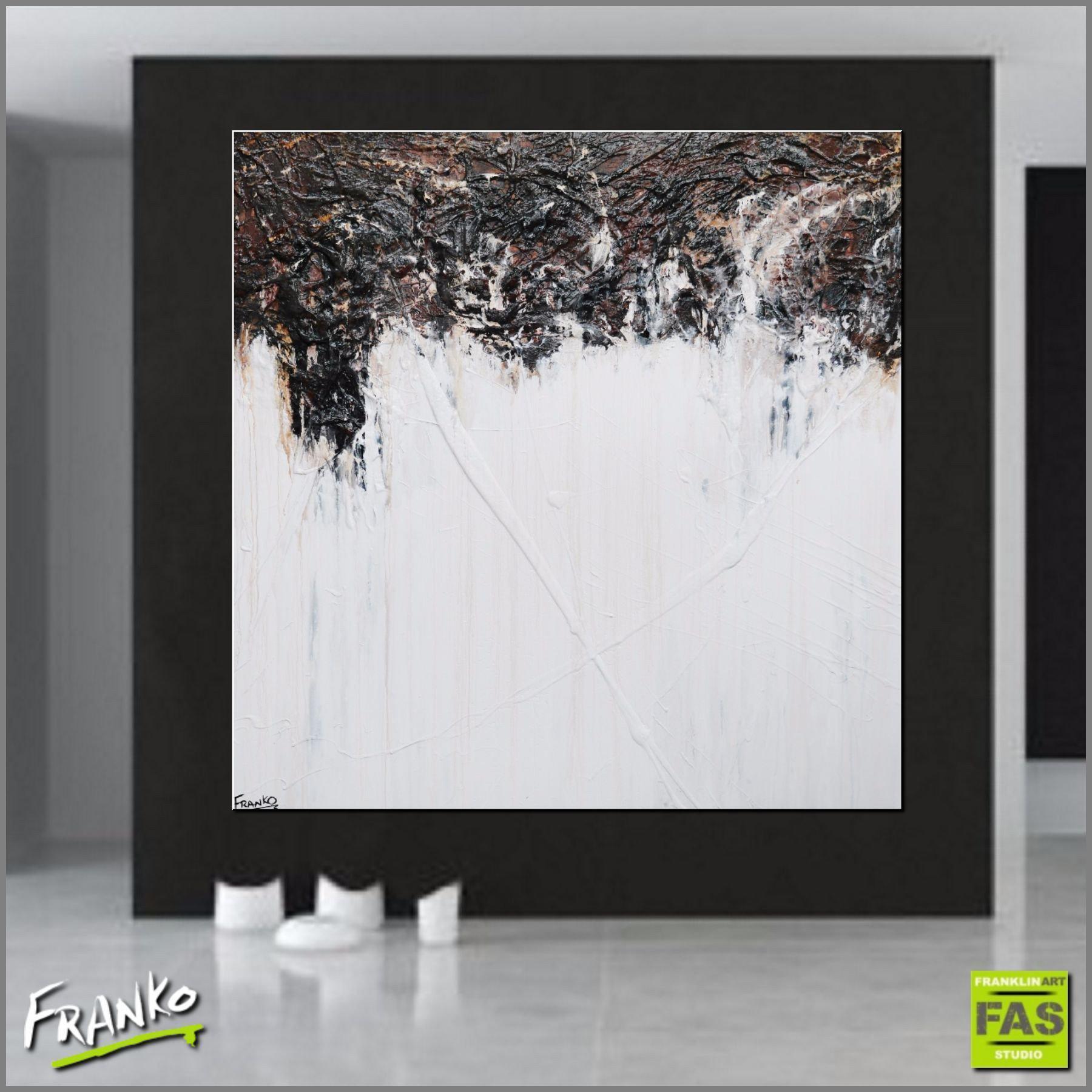 Neutral Love Affair 120cm x 120cm Brown and White Abstract Painting (SOLD)-abstract-Franko-[Franko]-[huge_art]-[Australia]-Franklin Art Studio