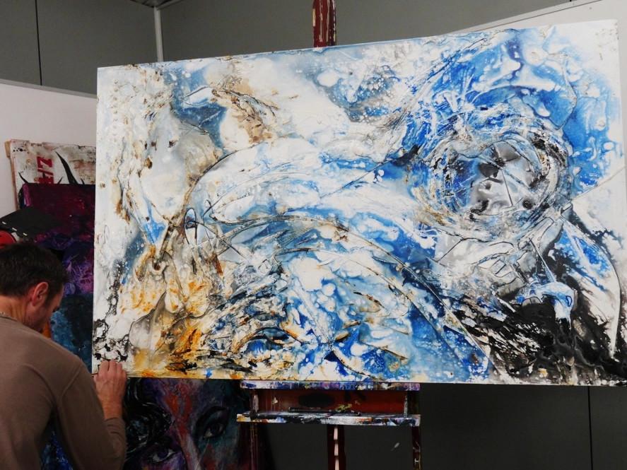 Ocean Deep 160cm x 100cm Blue Abstract Painting (SOLD)-abstract-Franko-[franko_artist]-[Art]-[interior_design]-Franklin Art Studio