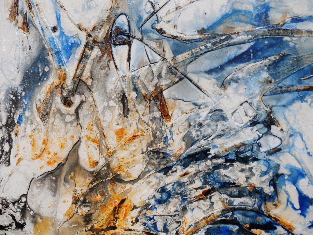 Ocean Deep 160cm x 100cm Blue Abstract Painting (SOLD)