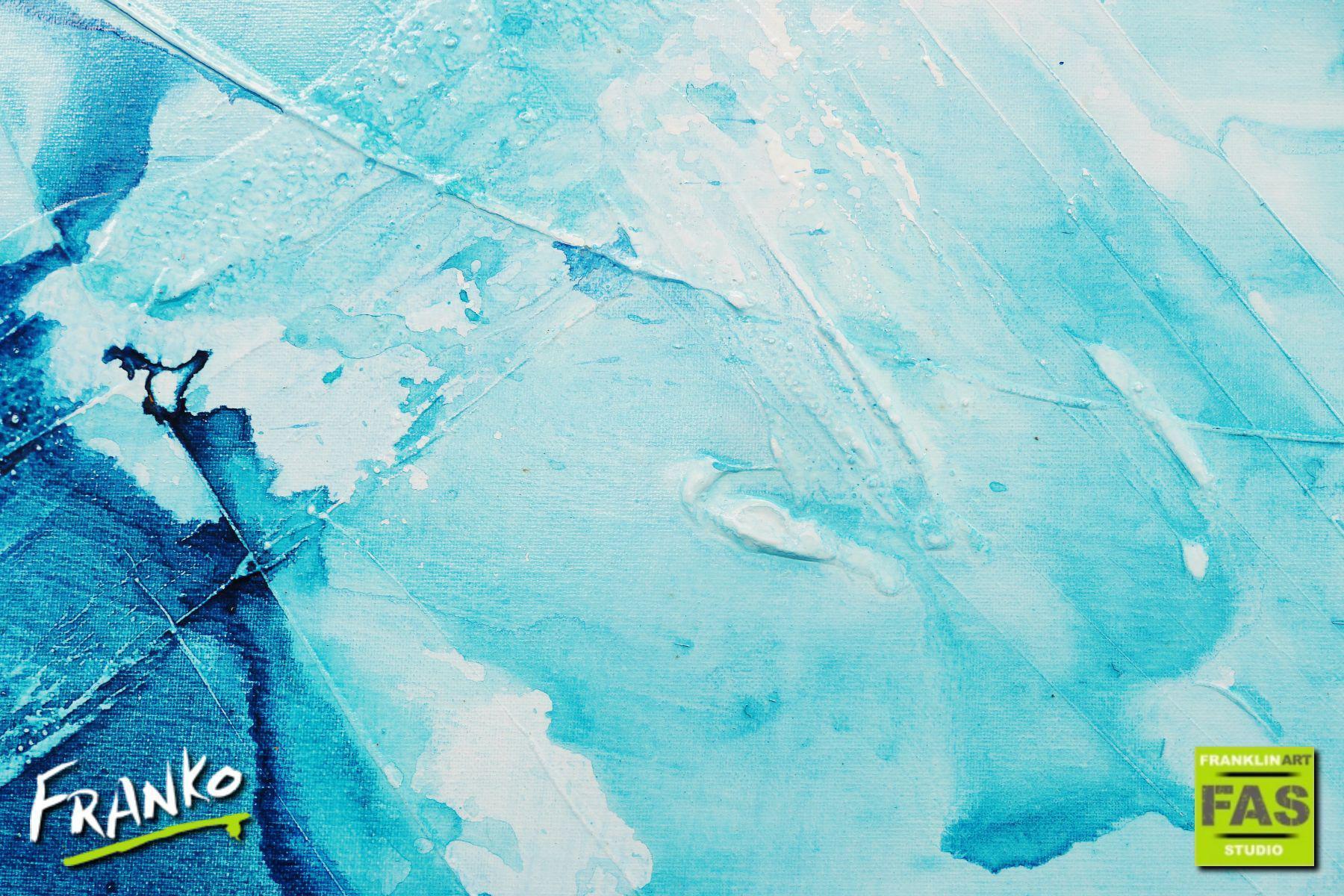 Oceanic 75cm x 100cm Blue Abstract Painting (SOLD)