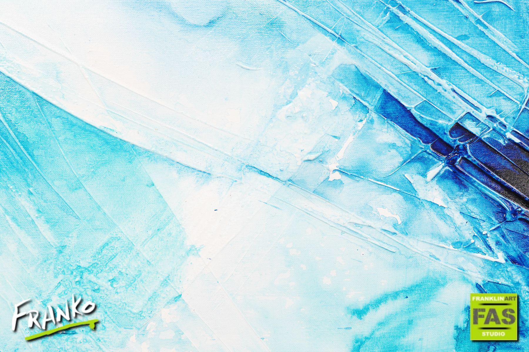 Oceanic 75cm x 100cm Blue Abstract Painting (SOLD)