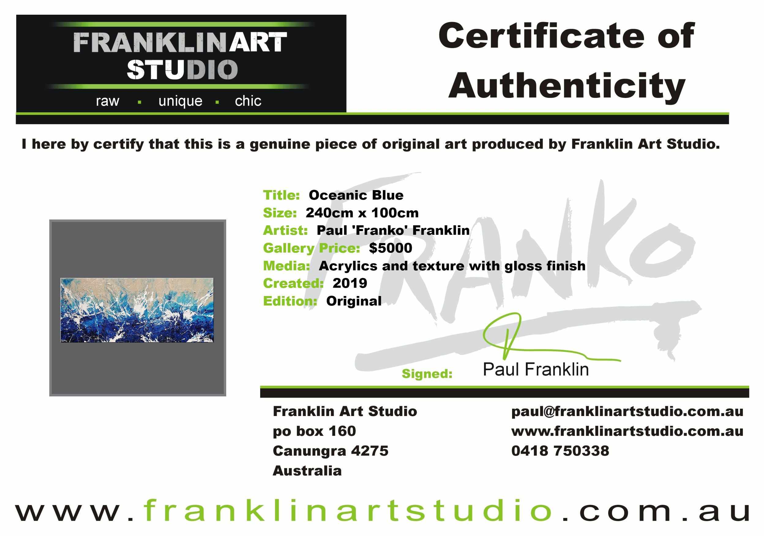 Oceanic Blue 240cm x 100cm Cream Blue Textured Abstract Painting (SOLD)-Abstract-Franko-[franko_art]-[beautiful_Art]-[The_Block]-Franklin Art Studio