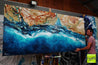 Oceanic Harmony 270cm x 120cm Green/Blue Brown Textured Abstract Painting (SOLD)-Abstract-Franko-[franko_artist]-[Art]-[interior_design]-Franklin Art Studio