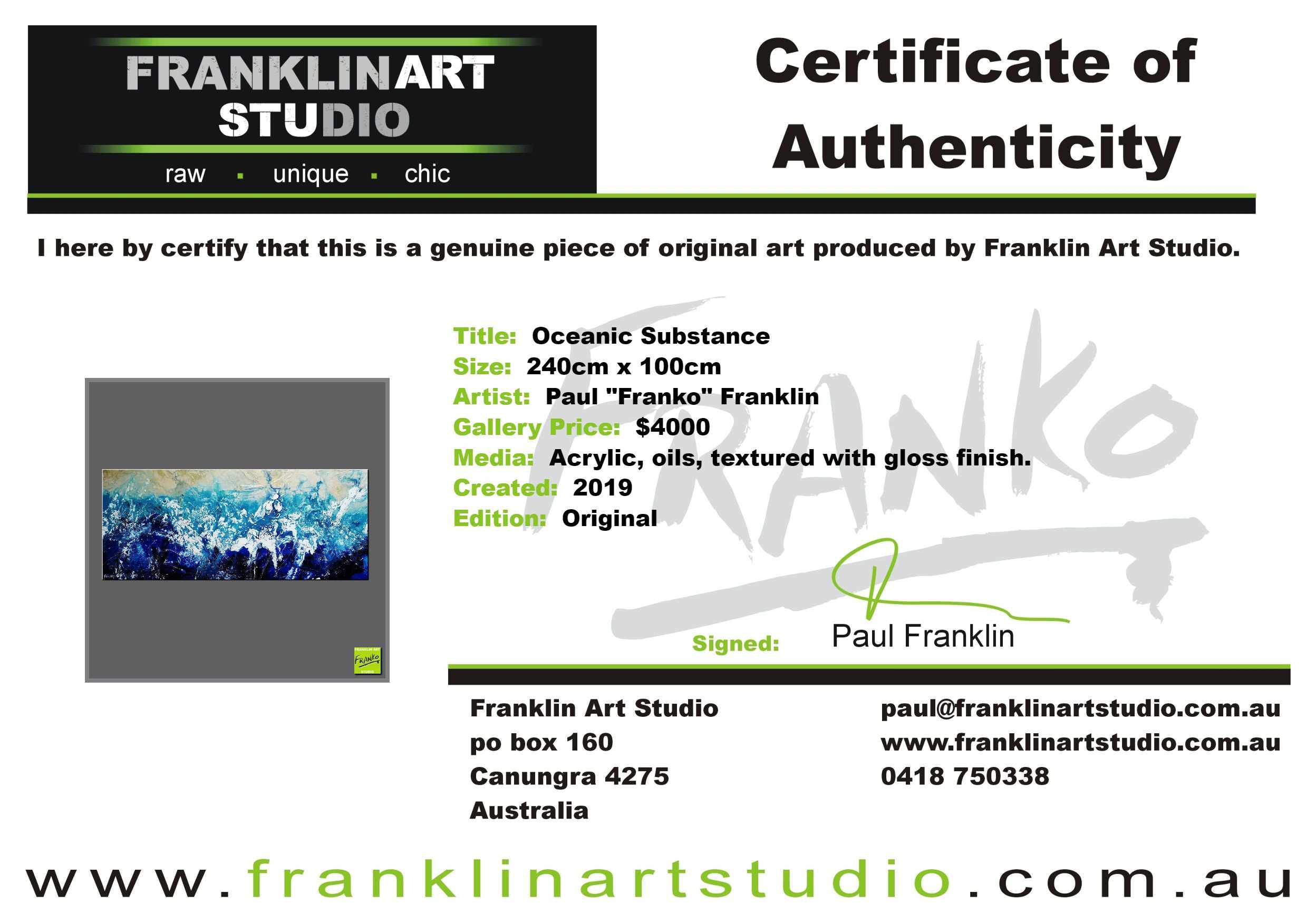 Oceanic Substance 240cm x 100cm Blue Cream White Textured Abstract Painting (SOLD)-Abstract-[Franko Artist]-[Cheryl]-[Wendy]-[Gabriela]-Franklin Art Studio