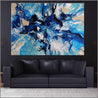 Oceans 140cm x 100cm Blue Cream Textured Abstract Painting (SOLD)-Abstract-Franko-[franko_artist]-[Art]-[interior_design]-Franklin Art Studio