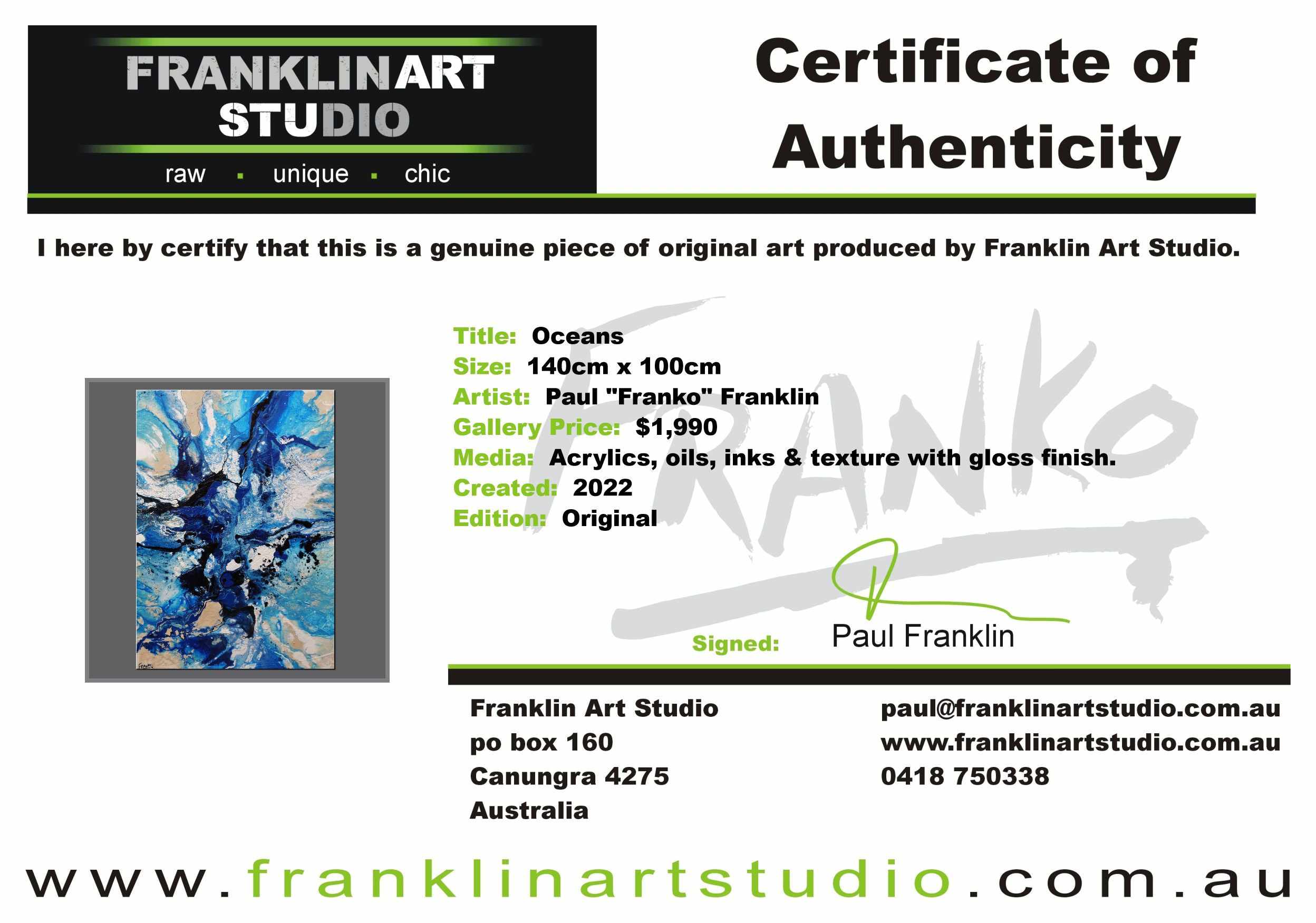 Oceans 140cm x 100cm Blue Cream Textured Abstract Painting (SOLD)-Abstract-Franko-[franko_art]-[beautiful_Art]-[The_Block]-Franklin Art Studio